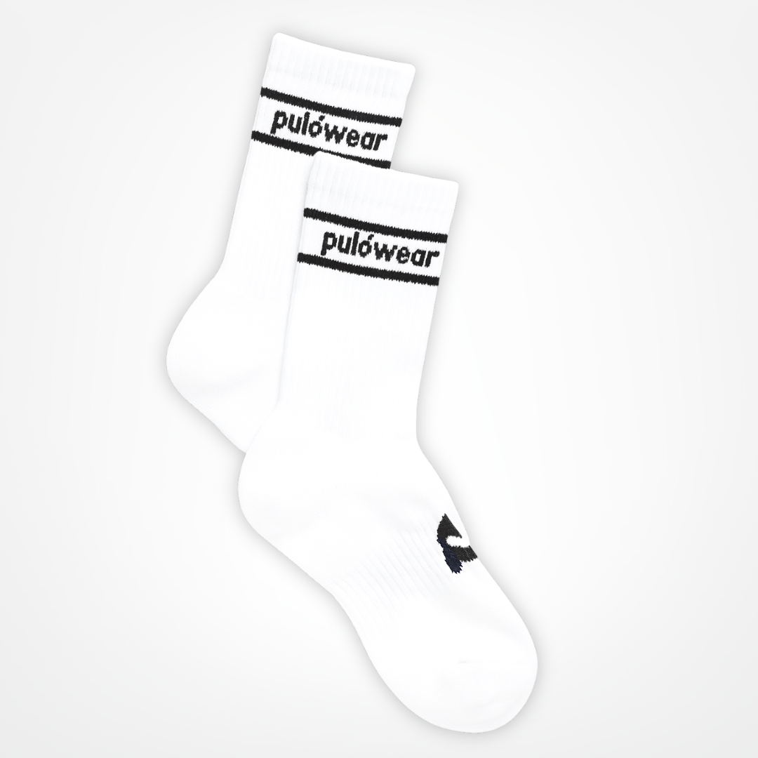 PulóWear ponožky – bílé s nápisem