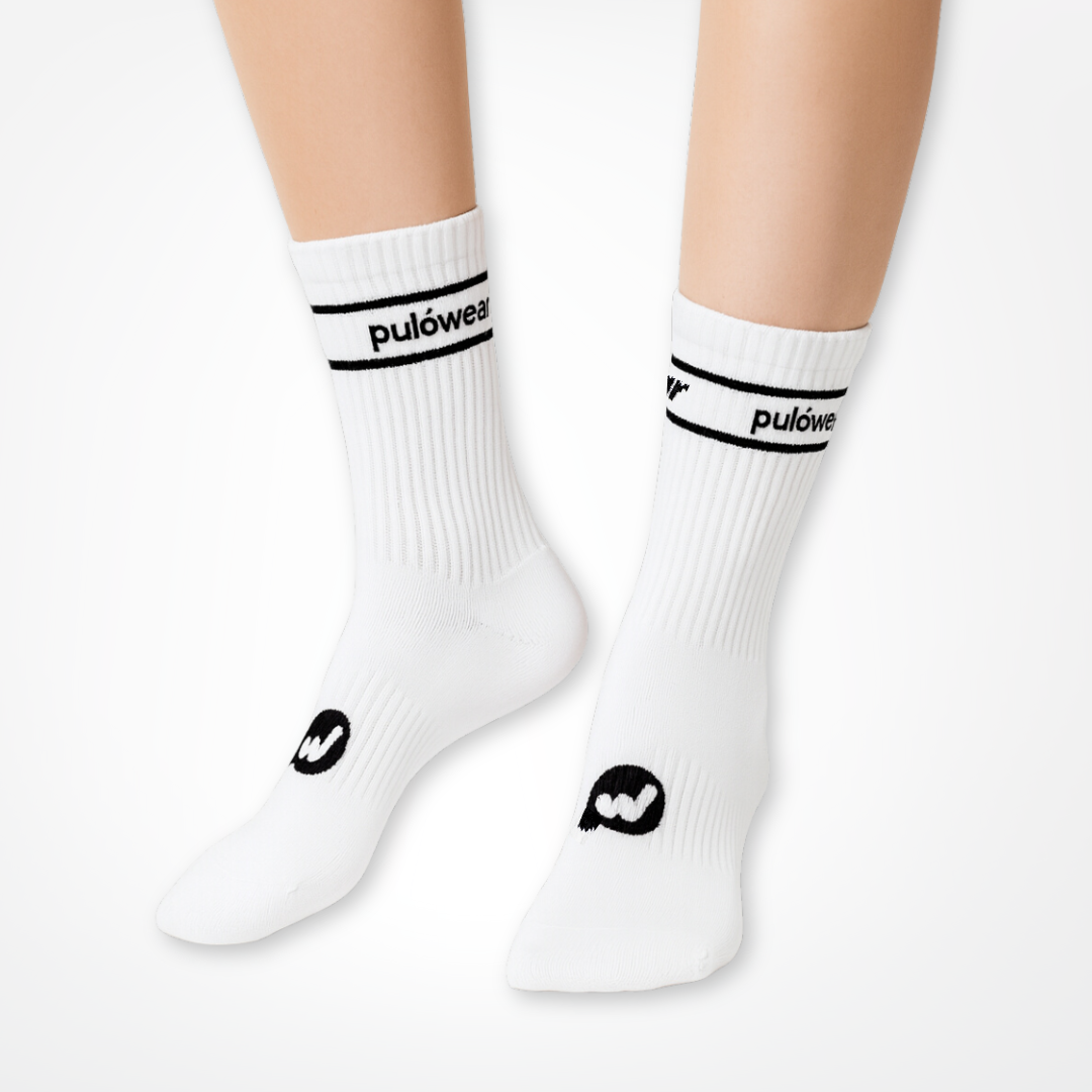 PulóWear ponožky – bílé s nápisem